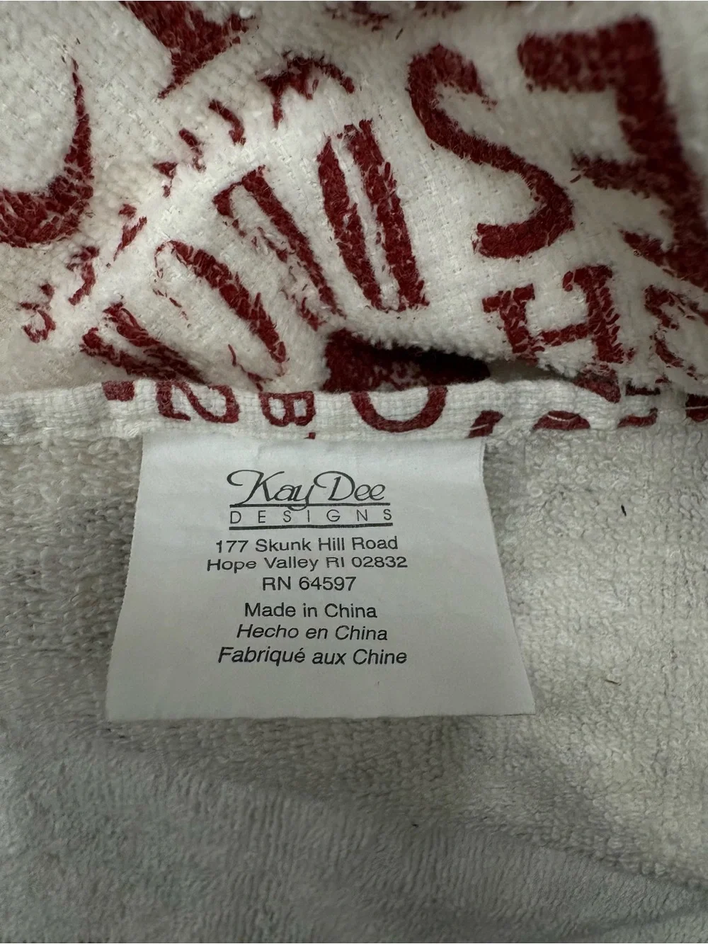 KalDee Designs Christmas Santa NOEL Text Cotton Hand Towel 11x15